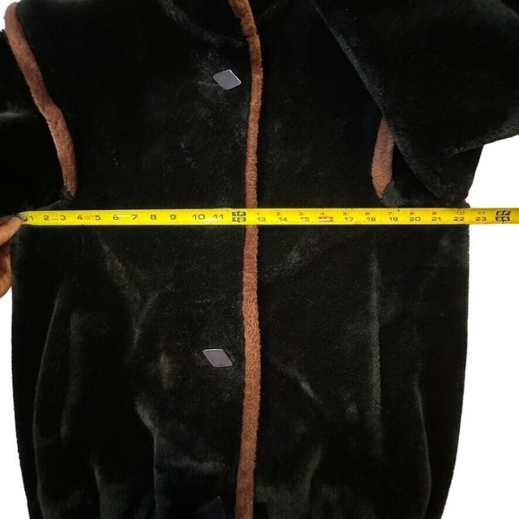 Vtg Sasson Glenoit Luxury Faux Fur Jacket Size 8 Black Made/USA ILGWU Retro 80s - Picture 13 of 15